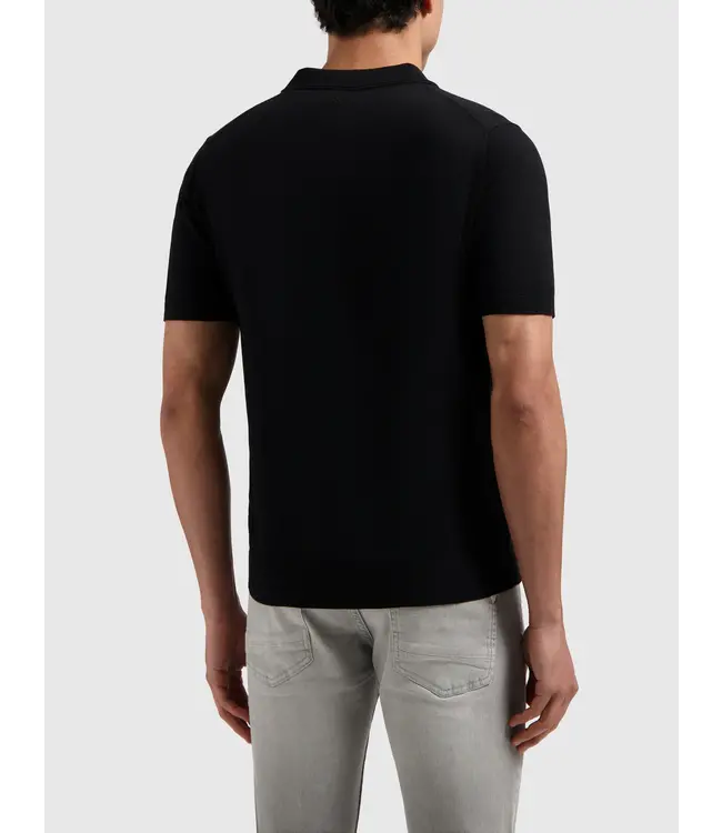 PurePath (by PureWhite) PurePath 25010801 Half-Zip Knitwear Polo Black - Regular Fit