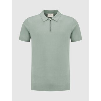PurePath (by PureWhite) PurePath Half-Zip Knitwear Polo Army Green - Regular Fit