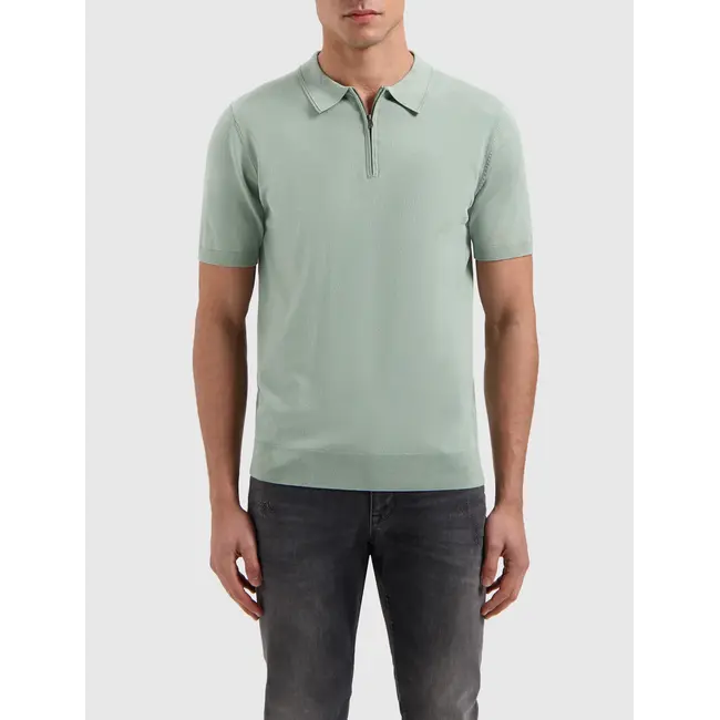 PurePath (by PureWhite) PurePath 25010801 Half-Zip Knitwear Polo Army Green - Regular Fit