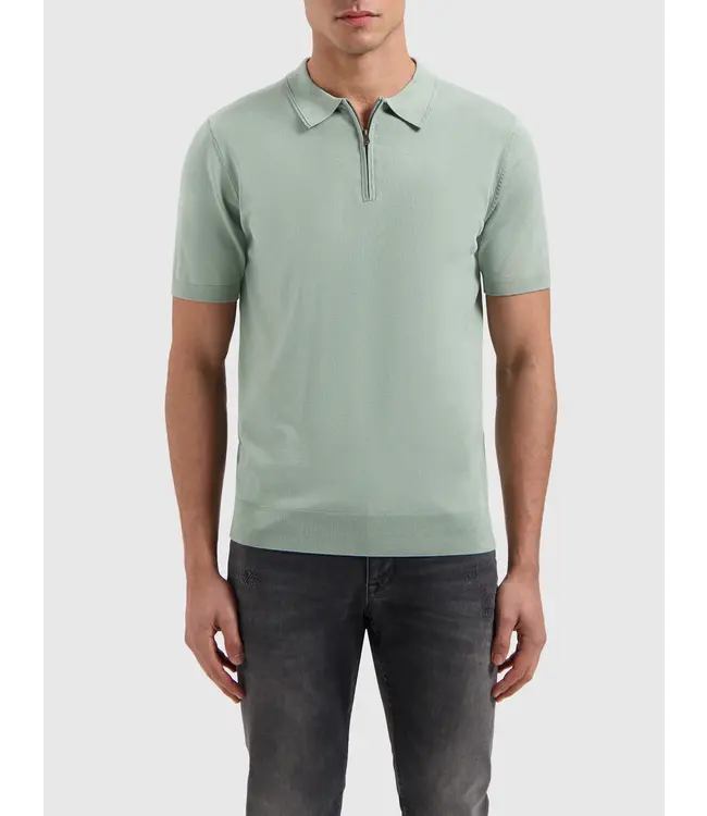 PurePath (by PureWhite) PurePath 25010801 Half-Zip Knitwear Polo Army Green - Regular Fit