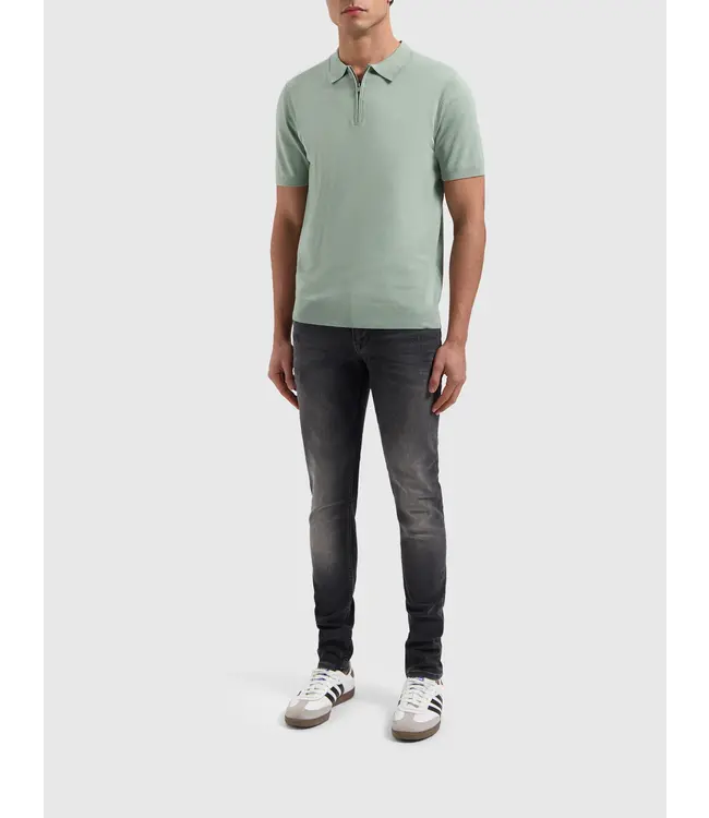 PurePath (by PureWhite) PurePath 25010801 Half-Zip Knitwear Polo Army Green - Regular Fit