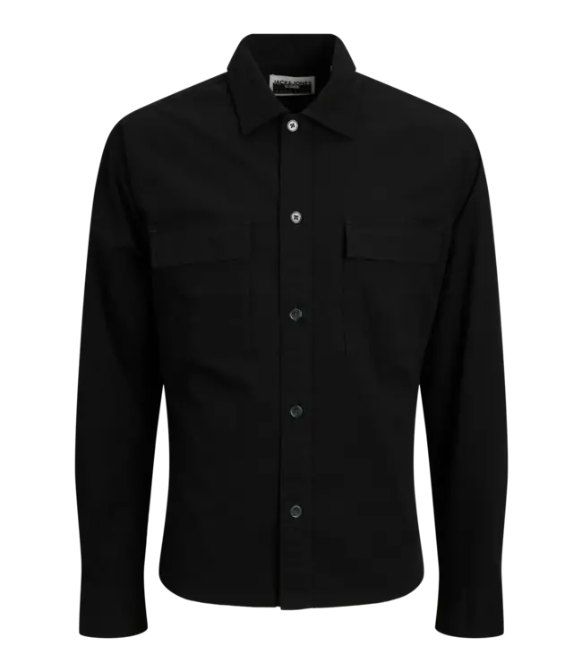 Jack & Jones Jack & Jones 12272837 JCOTARMAC RIPSTOP OVERSHIRT LS BLACK - Regular Fit