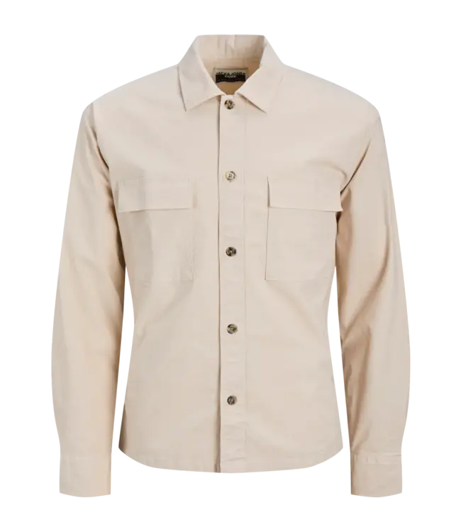 Jack & Jones Jack & Jones 12272837 JCOTARMAC RIPSTOP OVERSHIRT LS MOONBEAM - Regular Fit