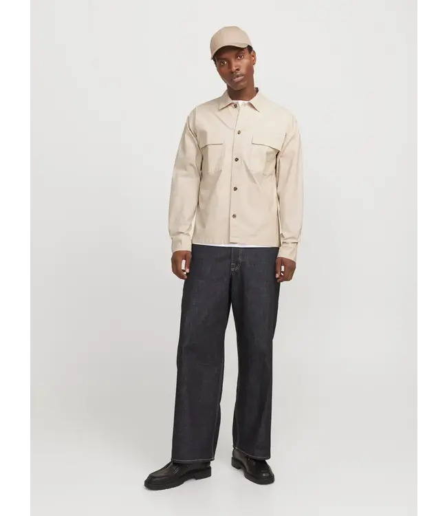 Jack & Jones Jack & Jones 12272837 JCOTARMAC RIPSTOP OVERSHIRT LS MOONBEAM - Regular Fit