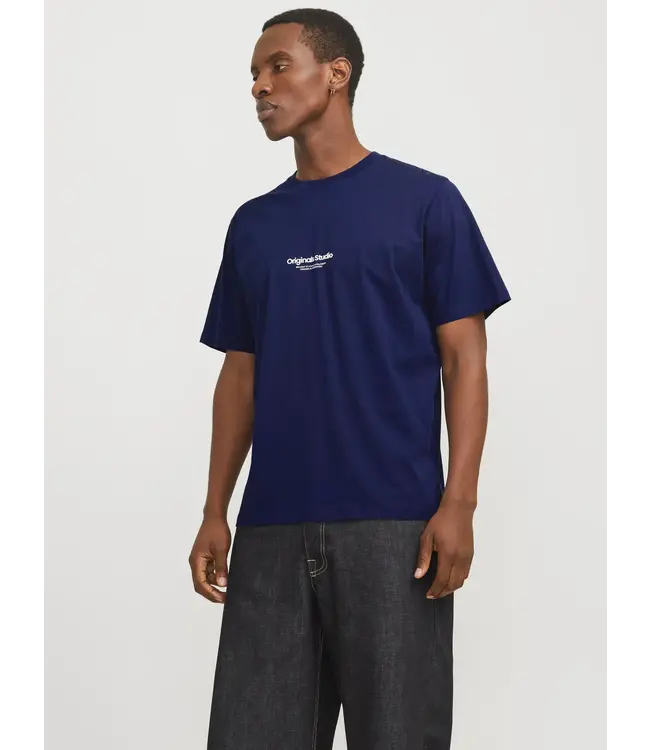 Jack & Jones Jack & Jones 12240121 JORVESTERBRO TEE SS CREWNECK NOOS OCEAN CAVERN