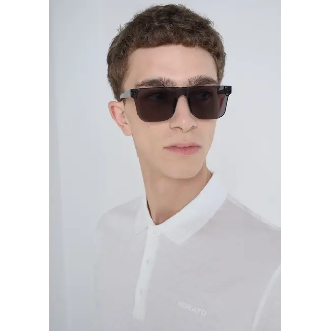 Antony Morato Antony Morato MMKS02479-FA140281 POLO SLIM FIT IN MERCERIZED DOBBY COTTON FABRIC GEOMETRIC MOTIF WITH RUBBER INJECTION LOGO PRINT Cream - Slim Fit