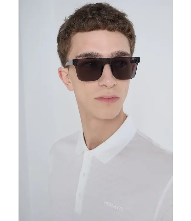 Antony Morato Antony Morato MMKS02479-FA140281 POLO SLIM FIT IN MERCERIZED DOBBY COTTON FABRIC GEOMETRIC MOTIF WITH RUBBER INJECTION LOGO PRINT Cream - Slim Fit