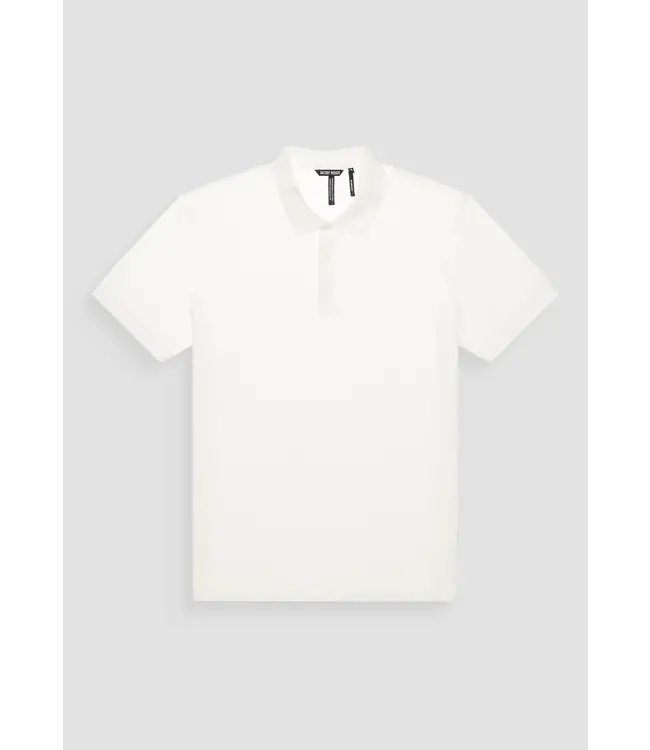 Antony Morato Antony Morato MMKS02479-FA140281 POLO SLIM FIT IN MERCERIZED DOBBY COTTON FABRIC GEOMETRIC MOTIF WITH RUBBER INJECTION LOGO PRINT Cream - Slim Fit