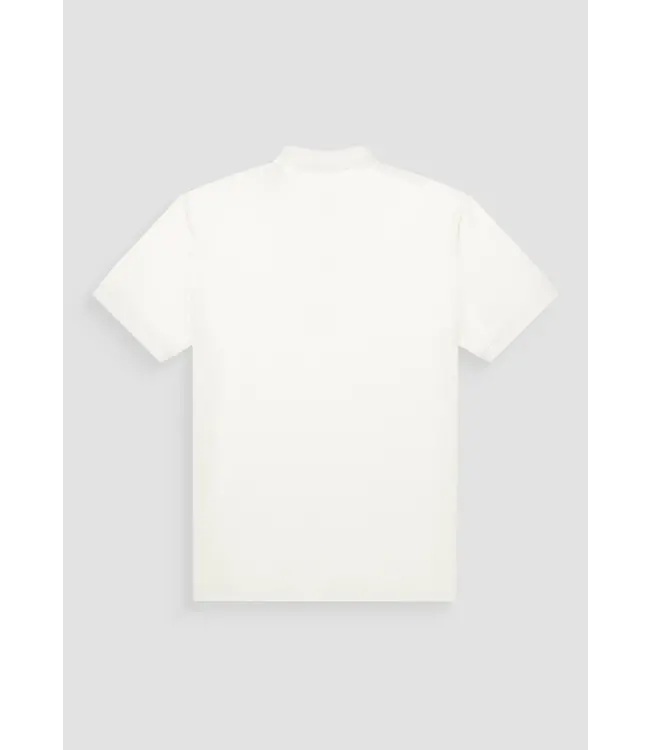 Antony Morato Antony Morato MMKS02479-FA140281 POLO SLIM FIT IN MERCERIZED DOBBY COTTON FABRIC GEOMETRIC MOTIF WITH RUBBER INJECTION LOGO PRINT Cream - Slim Fit