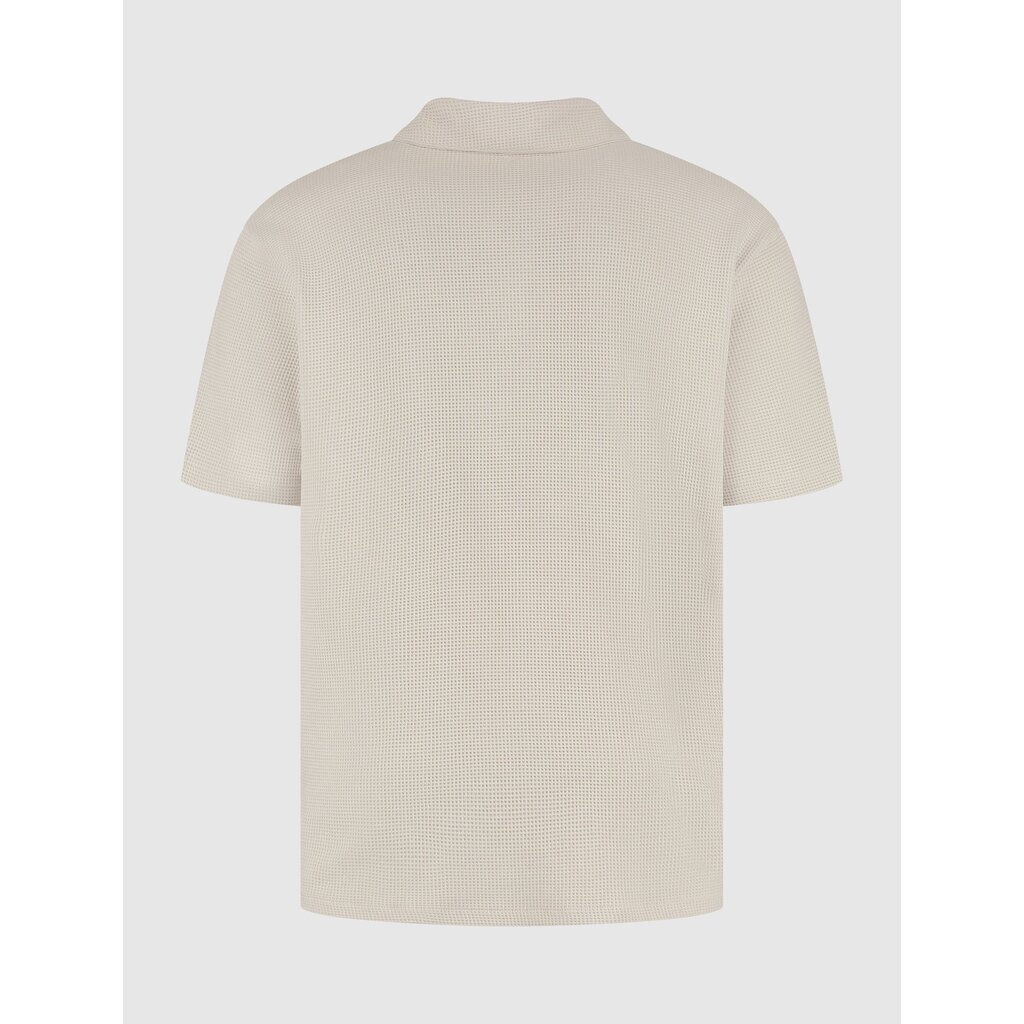 PurePath (by PureWhite) PurePath 25010123 Initials Waffle Polo Sand - Loose Fit