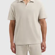 PurePath (by PureWhite) PurePath 25010123 Initials Waffle Polo Sand - Loose Fit