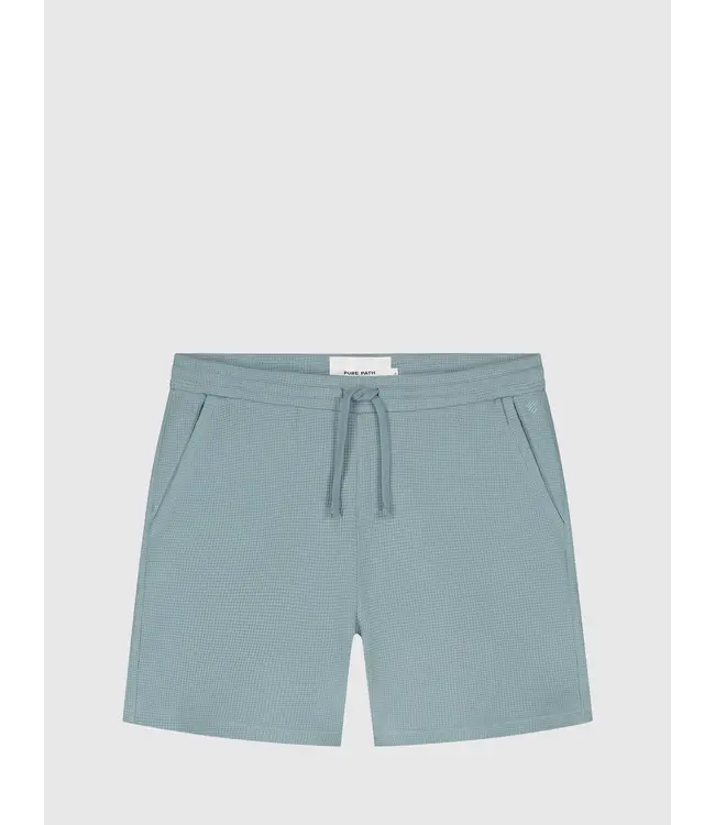 PurePath (by PureWhite) PurePath 25010523 Waffle Shorts Blue Grey - Regular Fit