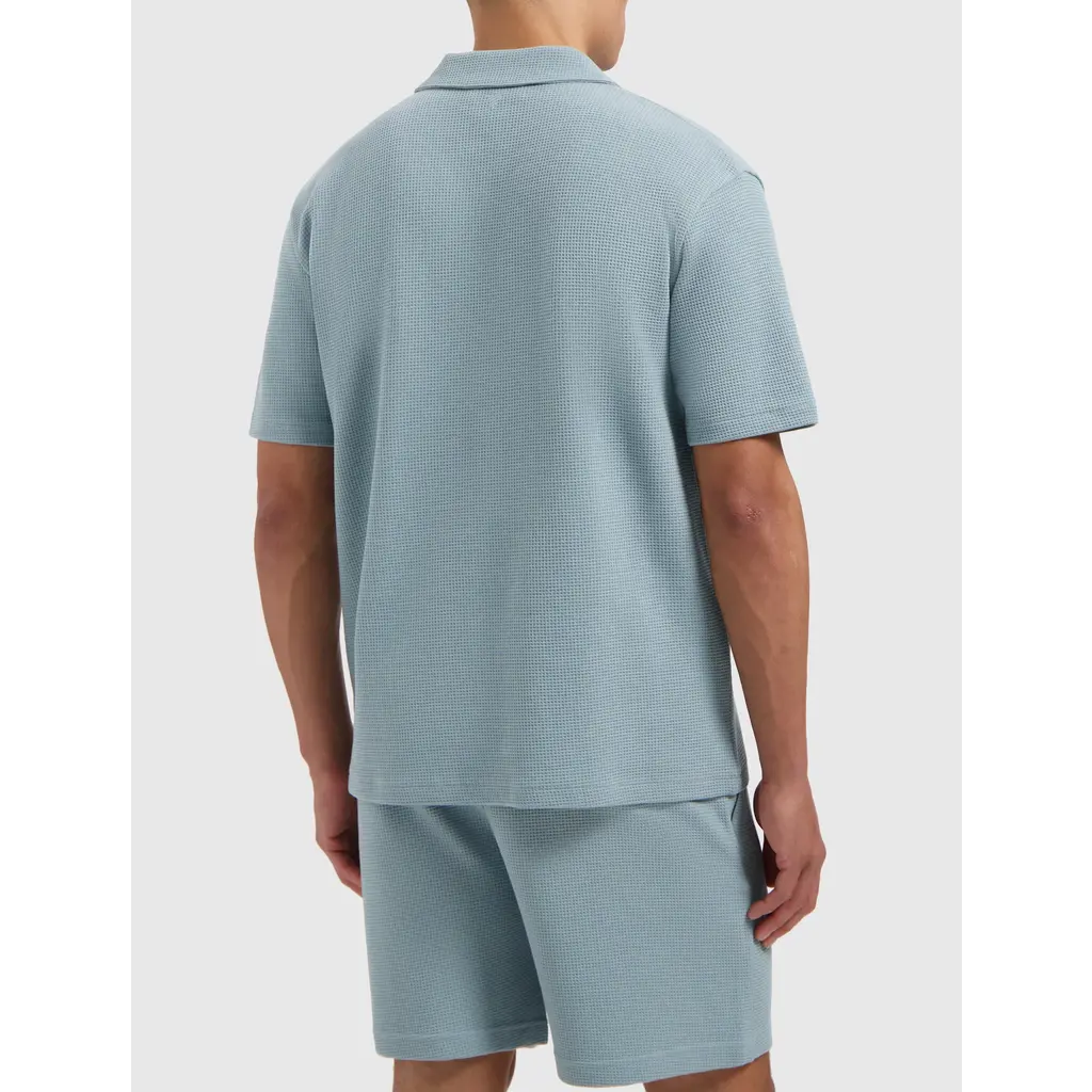PurePath (by PureWhite) PurePath 25010123 Initials Waffle Polo Blue Grey - Loose Fit