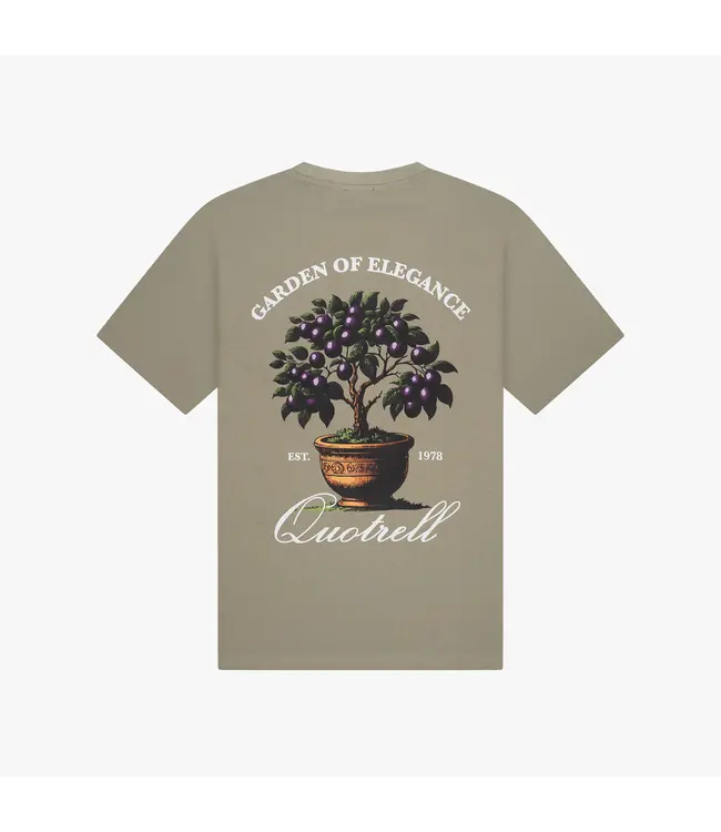 Quotrell Quotrell Damson T-Shirt Faded Olive/White - Regular Fit