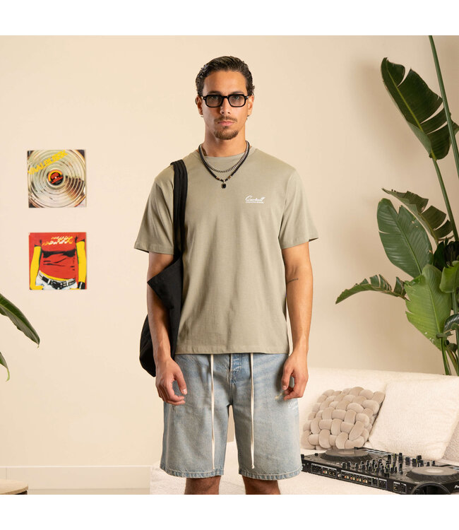 Quotrell Quotrell Damson T-Shirt Faded Olive/White - Regular Fit