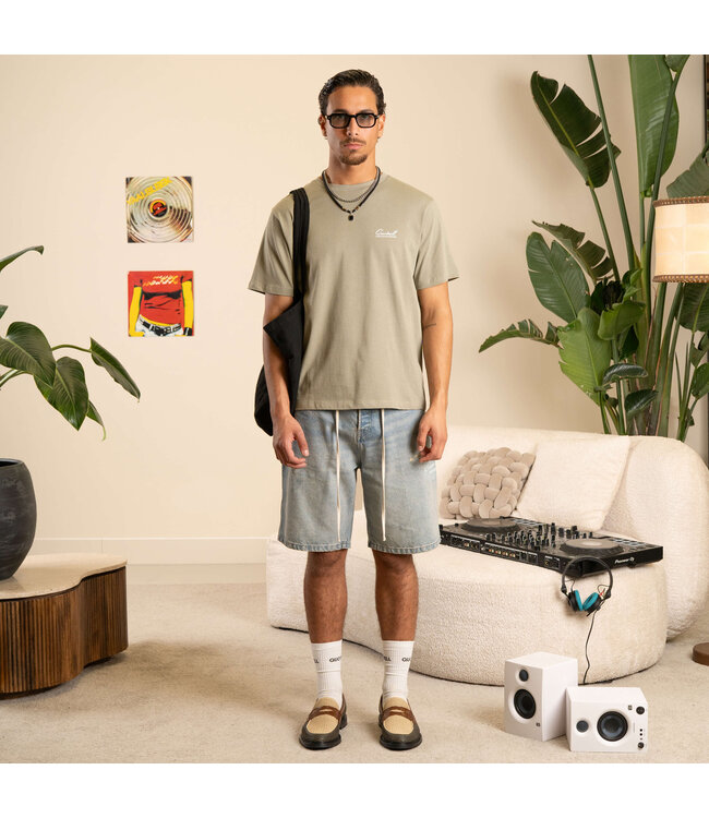 Quotrell Quotrell Damson T-Shirt Faded Olive/White - Regular Fit