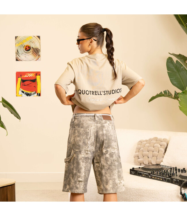 Quotrell Quotrell Studios T-Shirt Greige/Off White - Oversized Fit