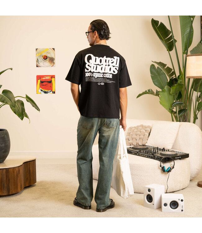 Quotrell Quotrell Puff Studios T-Shirt Black/White - Oversized Fit