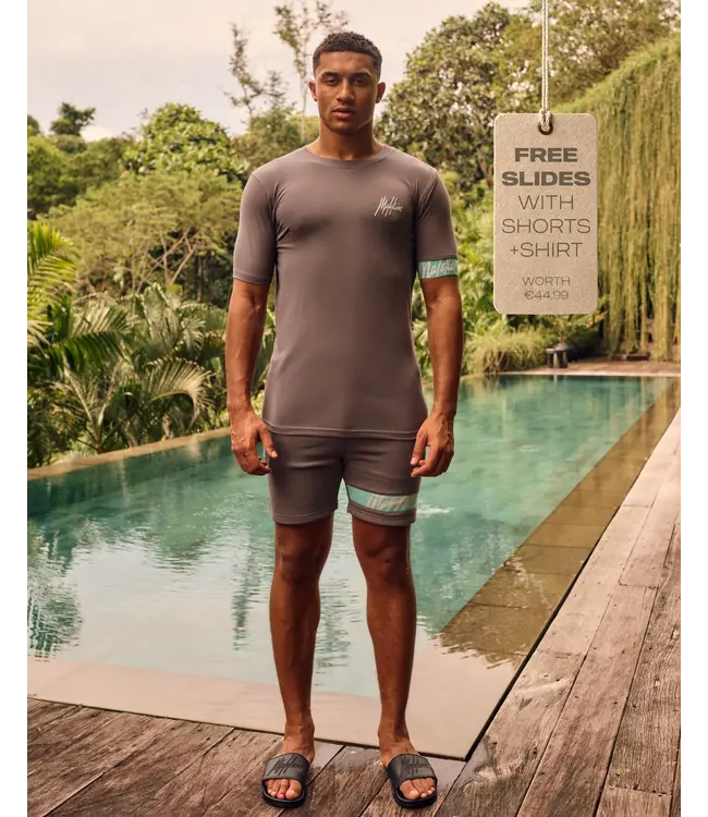 Malelions Malelions Men Captain T-Shirts 2.0 Stone Brown/Bright Blue