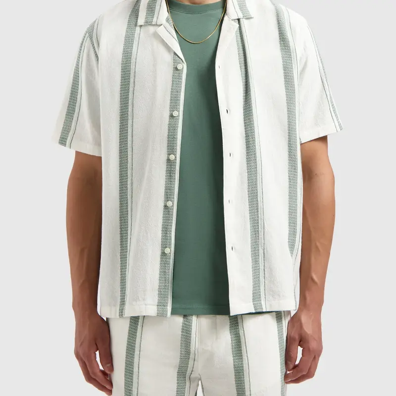 PurePath (by PureWhite) PurePath Cuban Collar Shirt Off White - Loose Fit