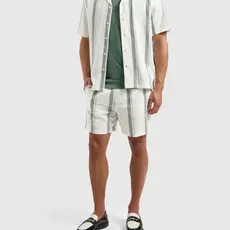 PurePath (by PureWhite) PurePath 25010217 Cuban Collar Shirt Off White - Loose Fit