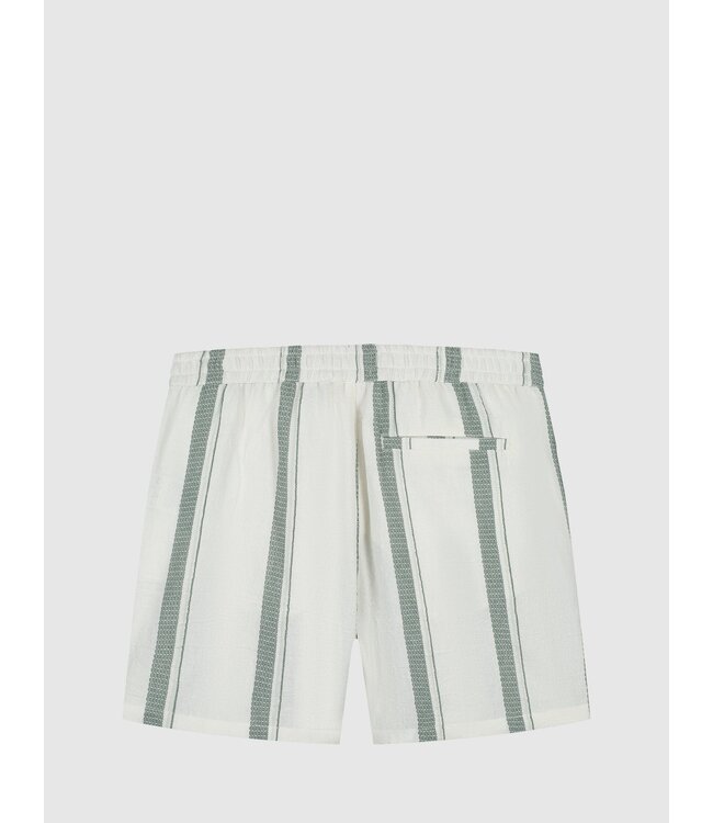 PurePath (by PureWhite) PurePath 25010518 Cuban Striped Shorts Off White - Regular Fit