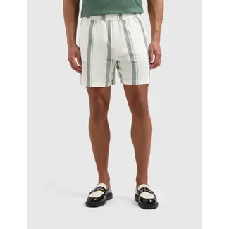 PurePath (by PureWhite) PurePath Cuban Striped Shorts Off White - Regular Fit