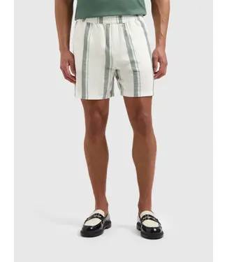 PurePath (by PureWhite) PurePath Cuban Striped Shorts Off White - Regular Fit