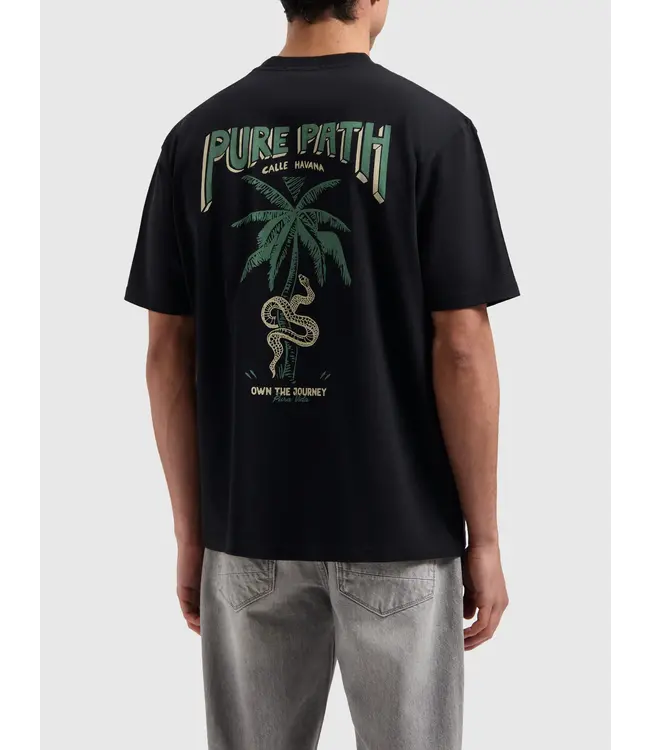 PurePath (by PureWhite) PurePath 25010107 Calle Havana T-Shirt Black - Loose Fit