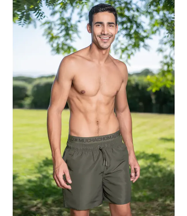 Muchachomalo Muchachomalo SOLID2062-45 Swimshorts Effen Army Green