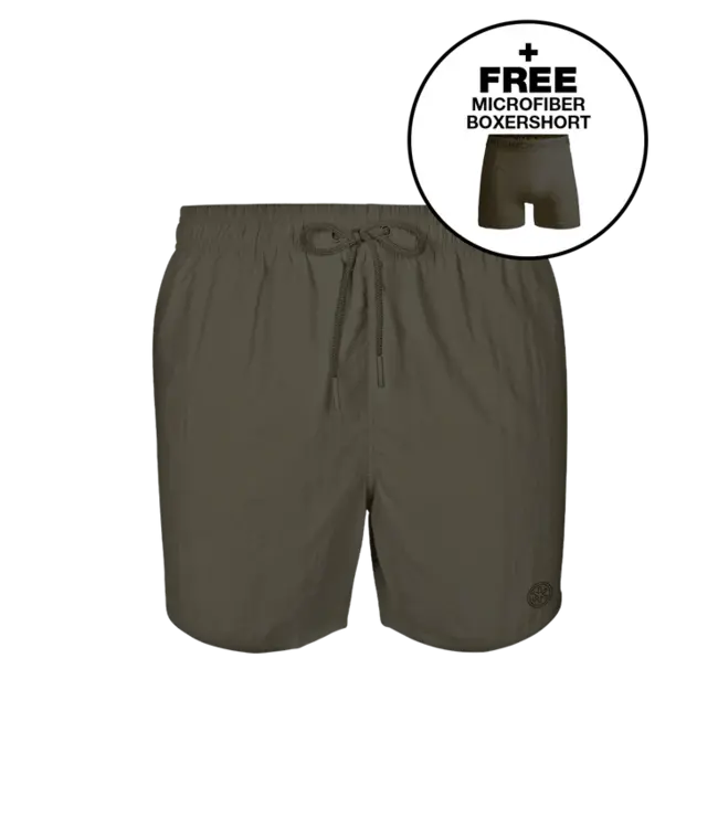 Muchachomalo Muchachomalo SOLID2062-45 Swimshorts Effen Army Green