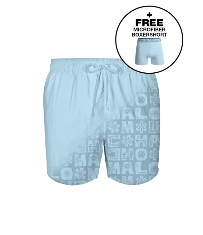 Muchachomalo Muchachomalo WATRC2062-19 Swimshort Printed Blue