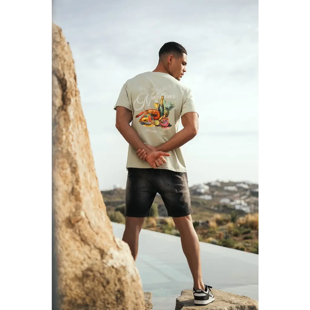 Malelions Malelions Men Champagne T-Shirt Light Sage