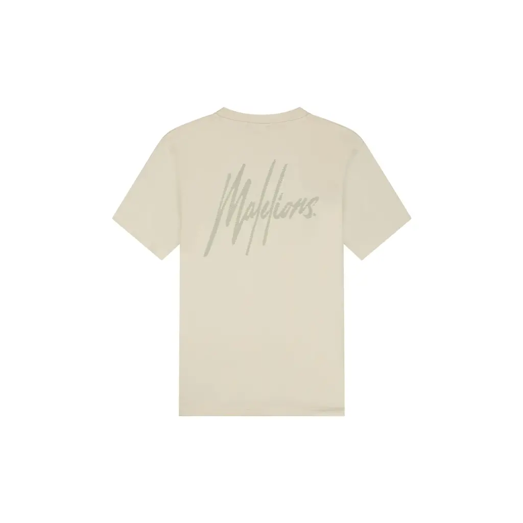 Malelions Malelions Men Striped Signature T-Shirt Beige