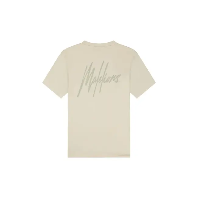Malelions Malelions Men Striped Signature T-Shirt Beige
