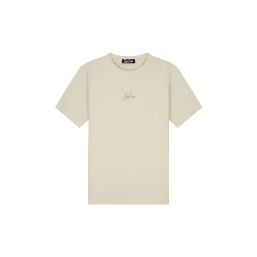 Malelions Malelions Men Striped Signature T-Shirt Beige