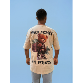 Outlet Make Money Not Friends Beige - Oversized Fit