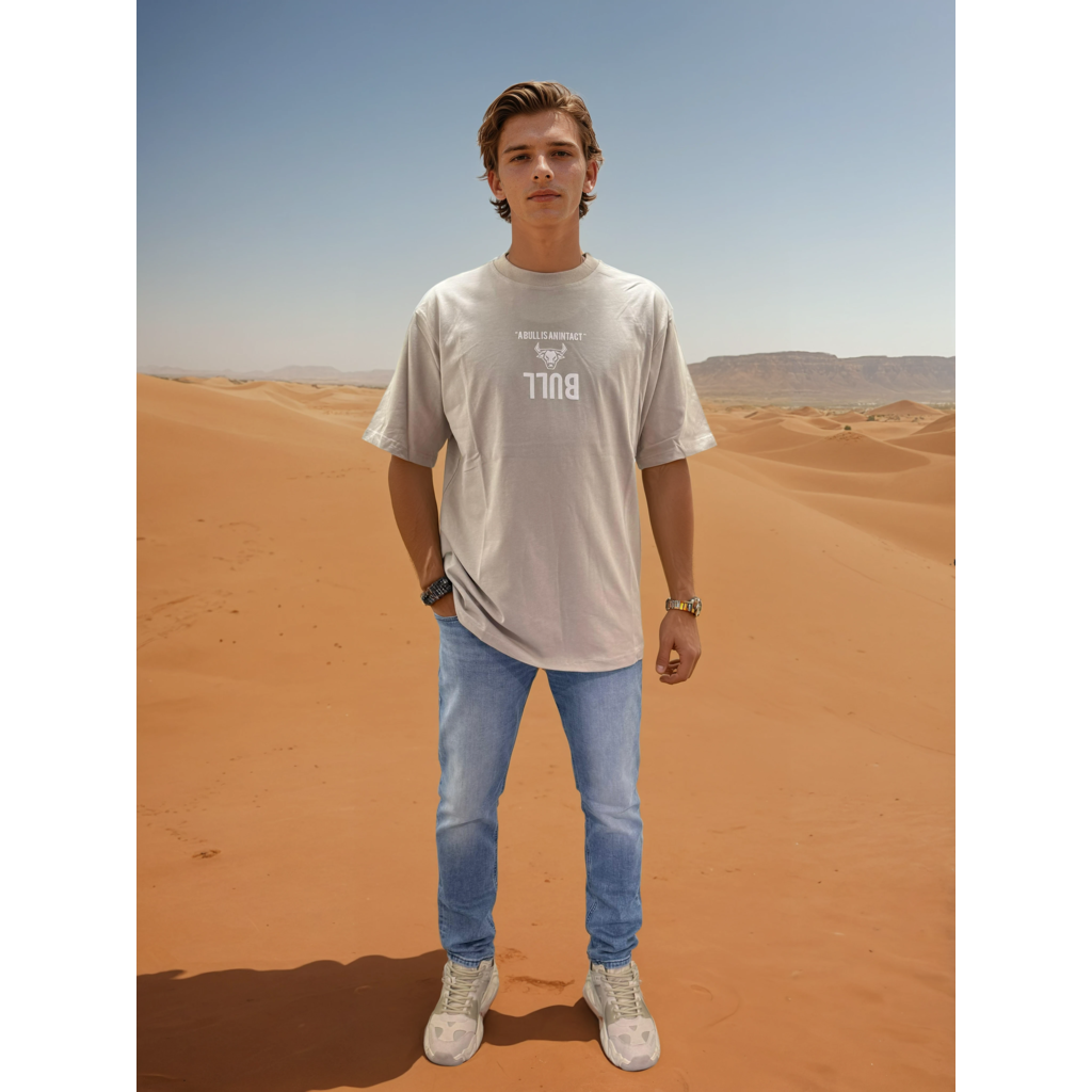 Outlet Bull T-Shirt Grey/Black - Oversized Fit