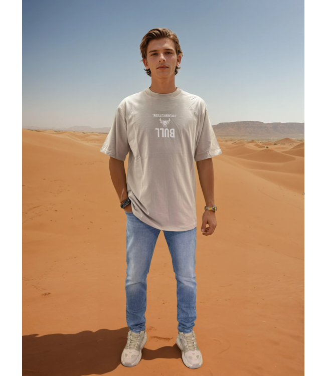 Outlet Bull T-Shirt Grey/White - Oversized Fit