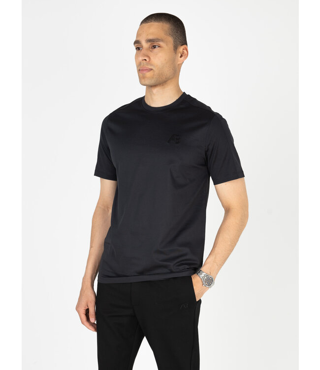 AB Lifestyle AB Lifestyle Premium Interlock Tee Jet Black - Slim Fit