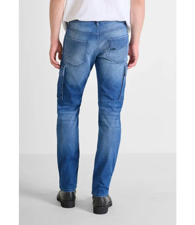 Antony Morato Antony Morato MMDT00286-FA750534 W01991 Blue Denim Arnold Cargo Jeans - Comfort Tapered/Slim Fit