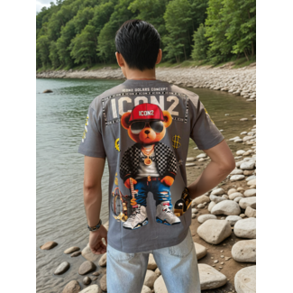 Outlet Icon2 Money Bear T-Shirt Grey - Regular Fit