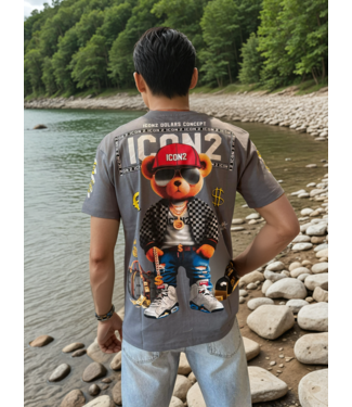 Outlet Icon2 Money Bear T-Shirt Grey - Regular Fit