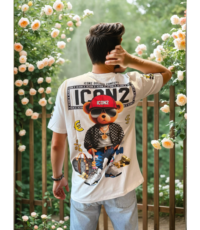 Outlet Icon2 Money Bear T-Shirt White - Regular Fit