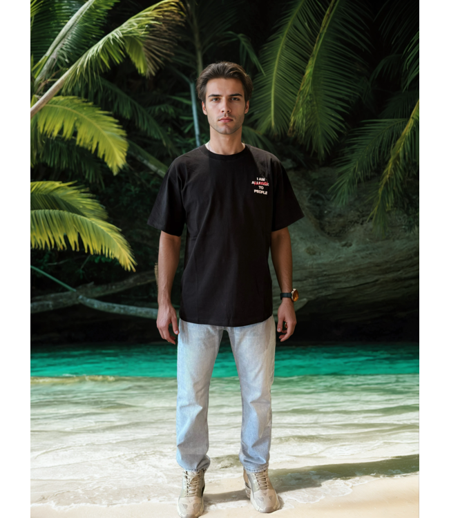 Outlet Allergic To People Black - Loose Fit