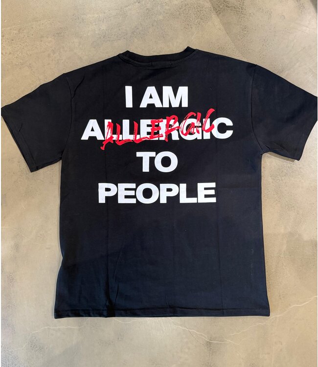 Outlet Allergic To People Black - Loose Fit
