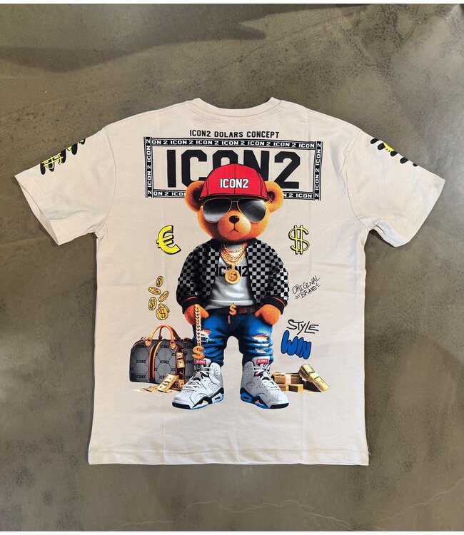 Outlet Icon2 Money Bear T-Shirt Ecru - Regular Fit