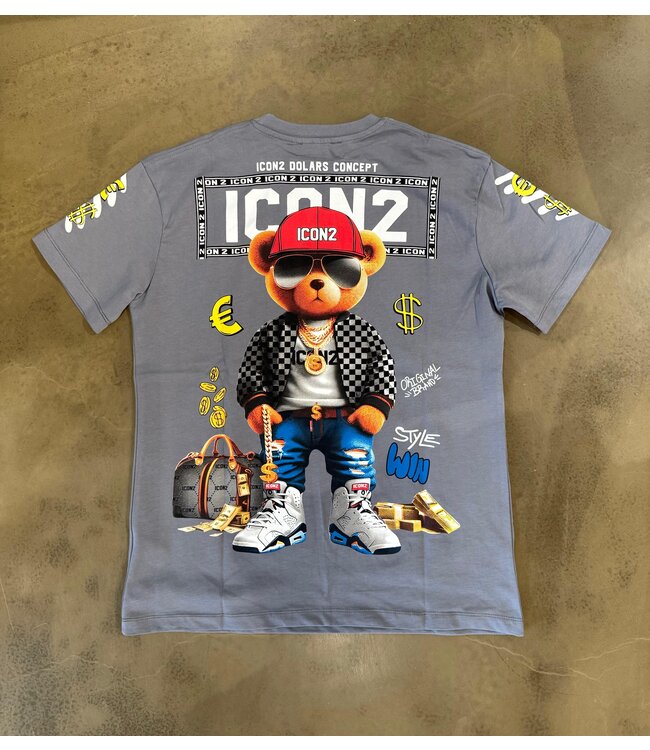 Outlet Icon2 Money Bear T-Shirt Grey - Regular Fit