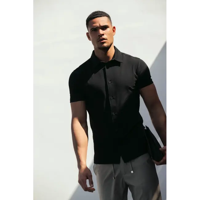 Malelions Malelions Men Short Sleeve Shirt Black - Slim Fit