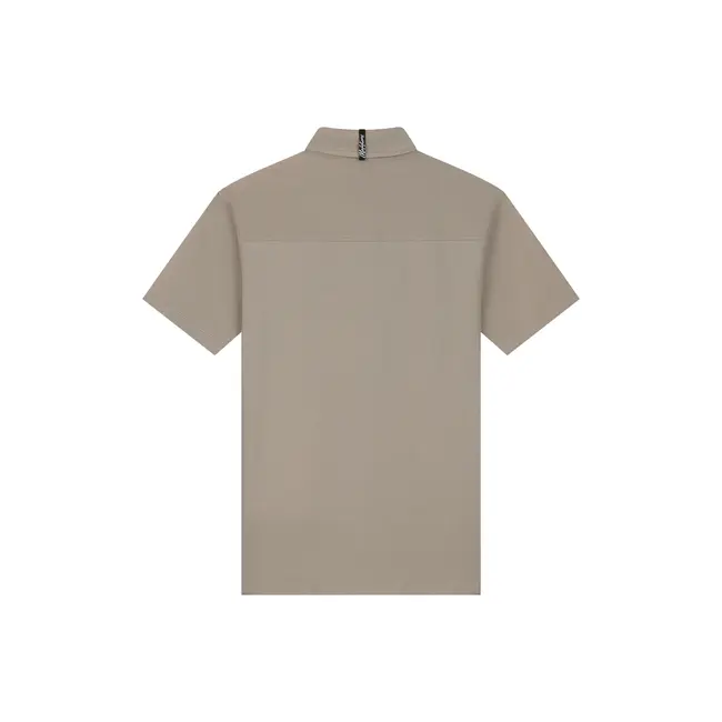 Malelions Malelions Men Short Sleeve Shirt Taupe - Slim Fit